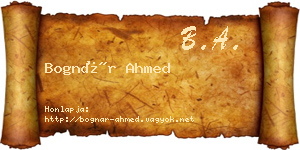 Bognár Ahmed névjegykártya